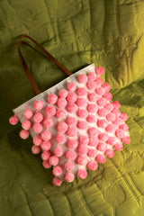 Silver Pompom Handbag