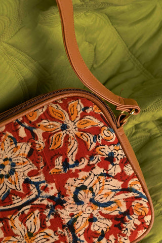 Brown Kalamkari Sling Bag