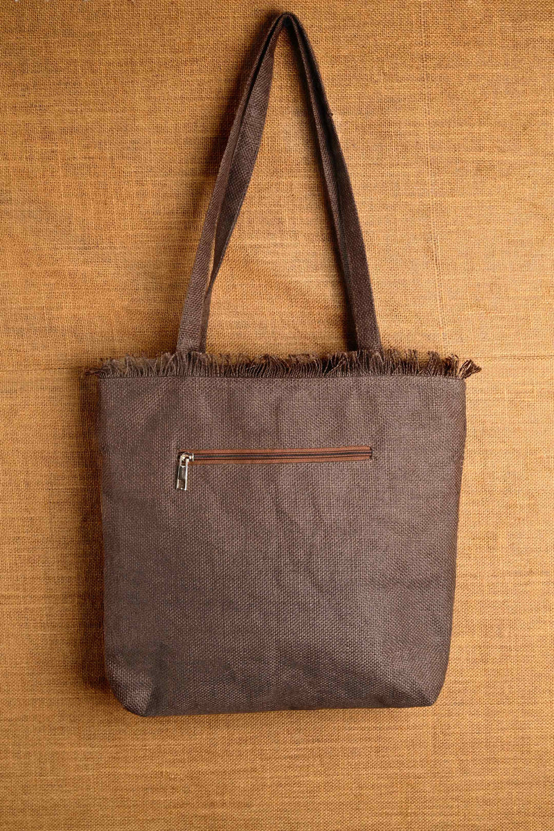 Chestnut Jute Handbag