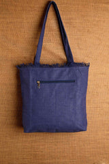 Midnight Navy Blue Jute Bag