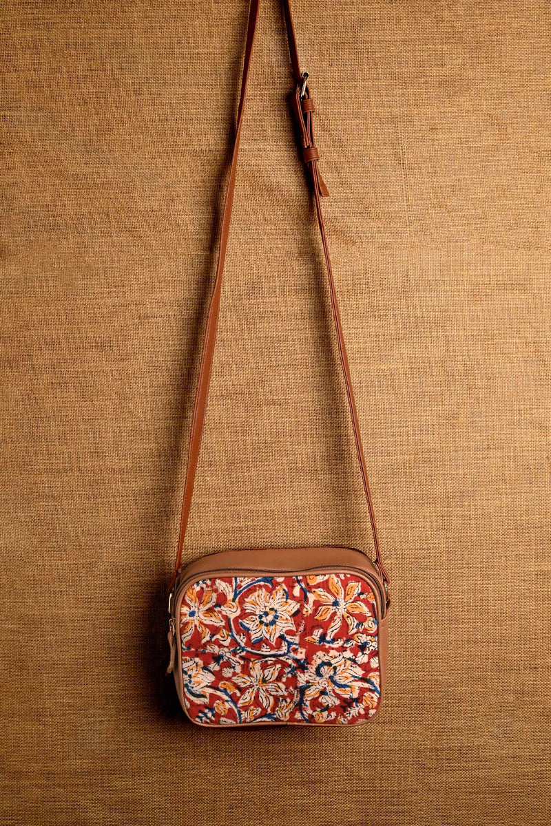 Brown Kalamkari Sling Bag