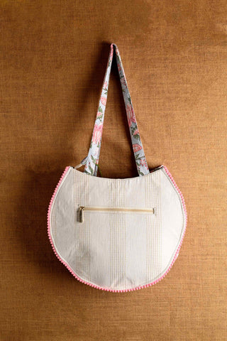 Serene white cotton handbag