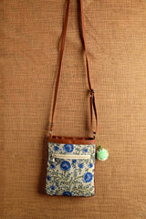 Blue blossom sling bag