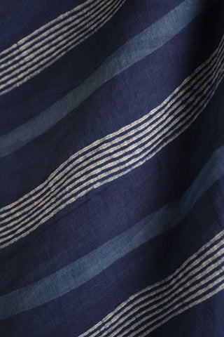 Indigo Cotton Saree with Contemporary Patterns