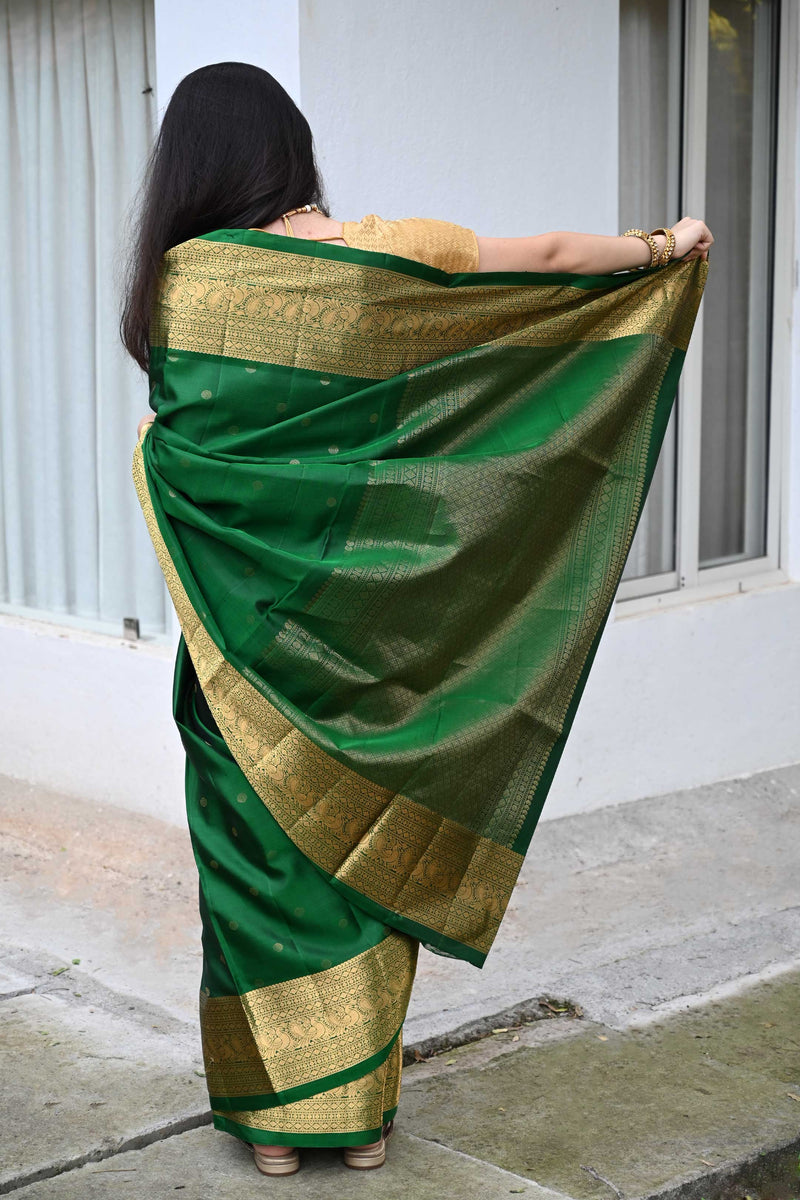 Green Kanchipuram Handloom Silk saree