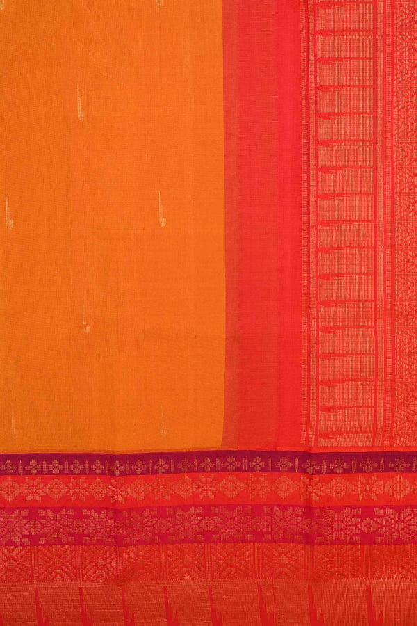 Mustard yellow Kanchipuram Korvai Handloom Silk saree
