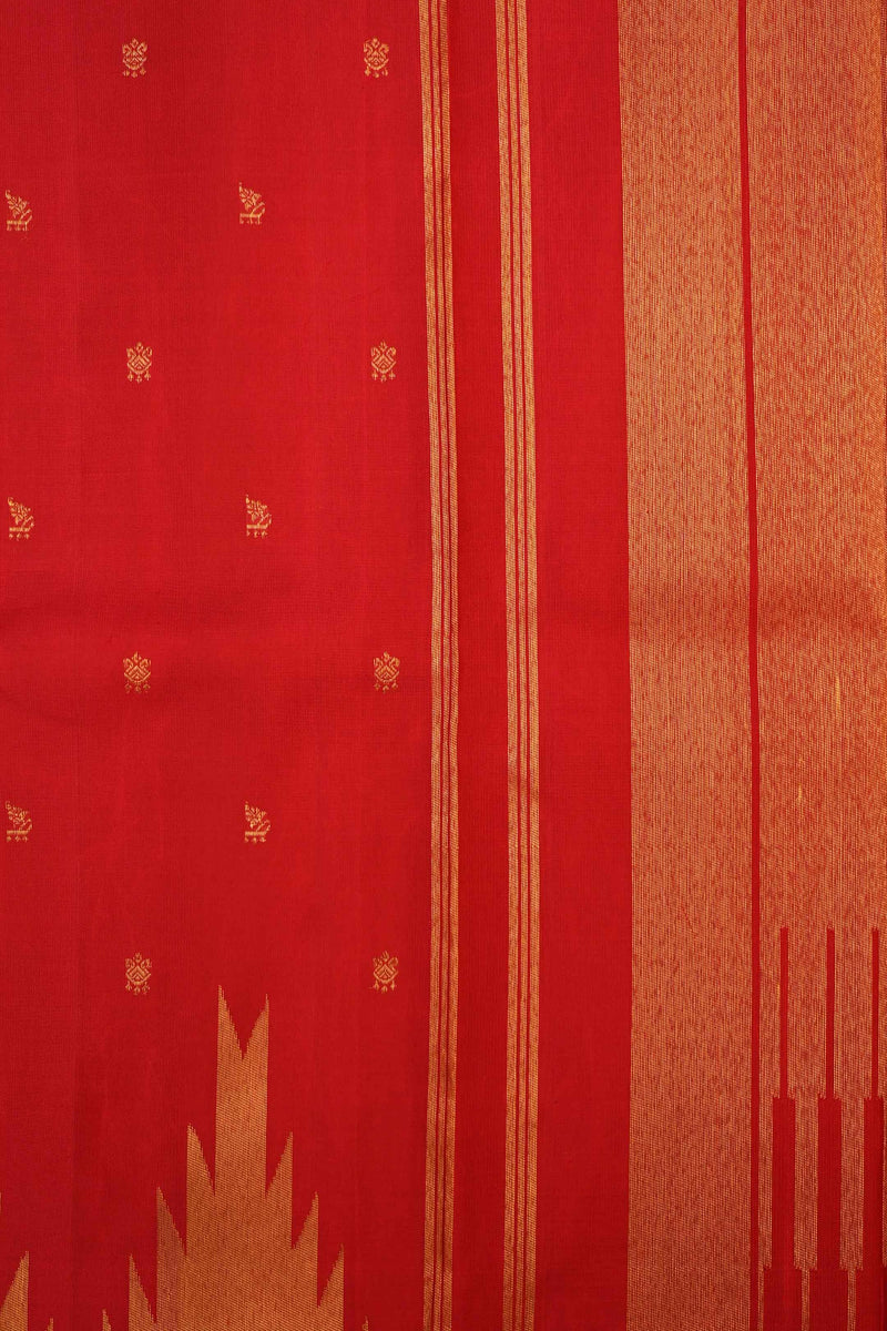 Maroon Kanchipuram Korvai Handloom Silk saree