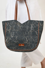 Charcoal Silk Jute Handbag