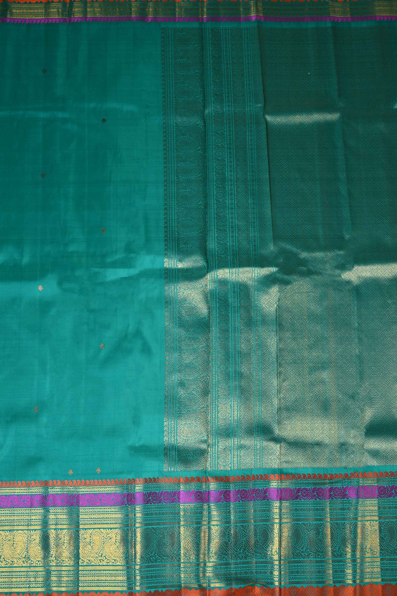Sea Green Kanchipuram Handloom Silk saree