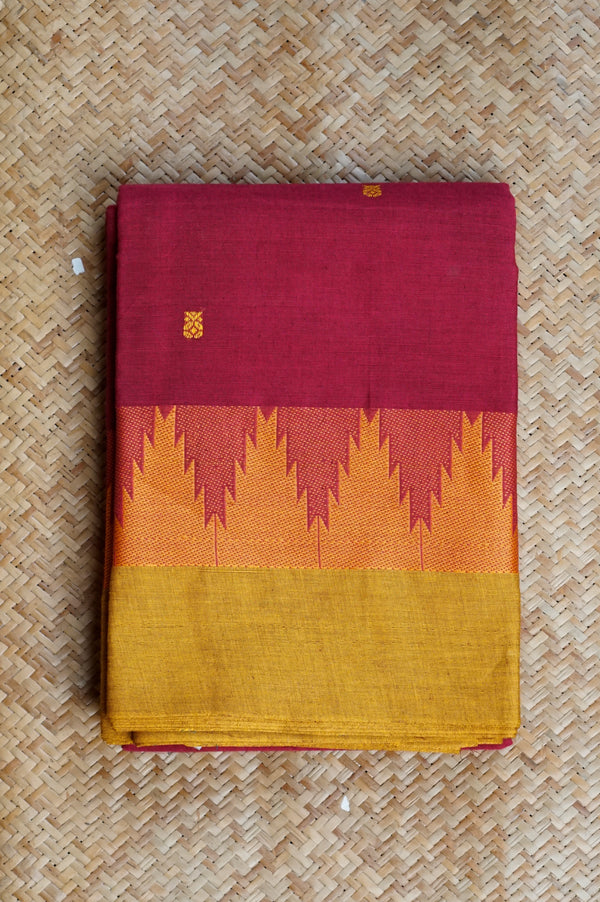 Magenta Cotton Chettinad Saree