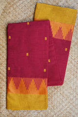 Magenta Cotton Chettinad Saree