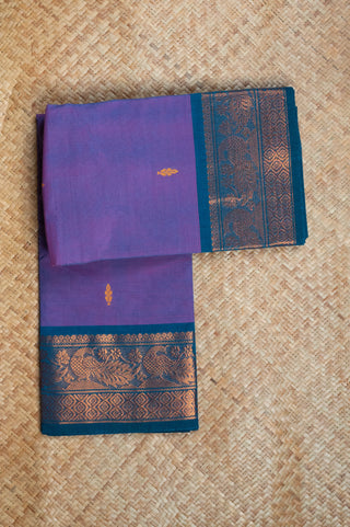 Purple Dual Tone Cotton Chettinad Saree