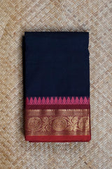 Black Cotton Chettinad Saree