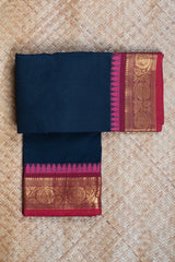 Black Cotton Chettinad Saree