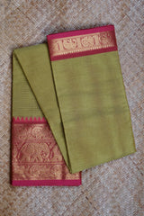 Light Green Cotton Chettinad Saree