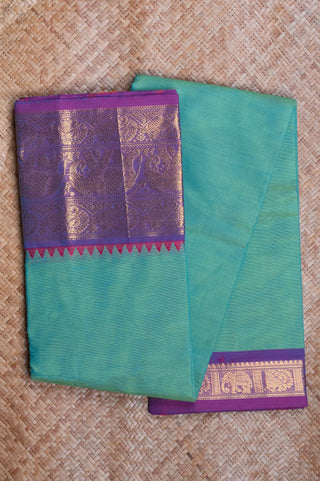 Sea Green Cotton Chettinad Saree