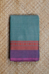 Sea Green Cotton Chettinad Saree