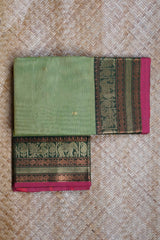 Green Cotton Chettinad Saree