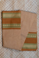 Beige Cotton Chettinad Saree