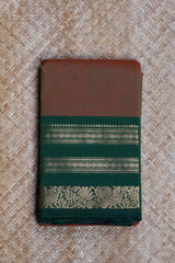 Brown Cotton Chettinad Saree