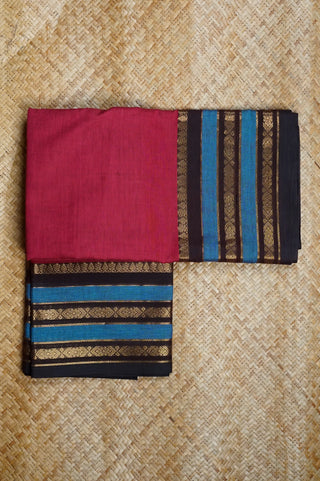 Magenta Cotton Chettinad Saree