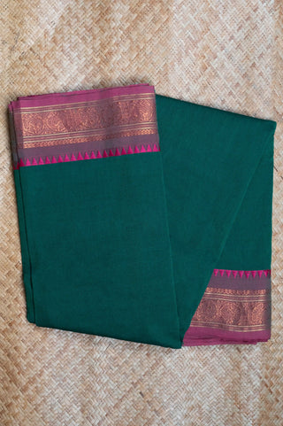 Green Cotton Chettinad Saree