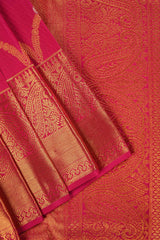 Royal Radiance: Pink Kanchipuram Silk Saree (inspired by Alia Bhatt's Saree, Made to Order)