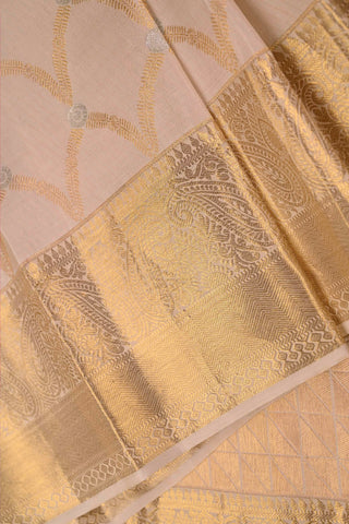 Royal Radiance: Cream Kanchipuram Silk Saree (inspired by Alia Bhatt's Saree)