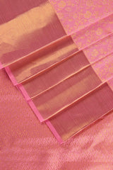 Light Pink and Gold Kanchipuram Handloom Silk saree