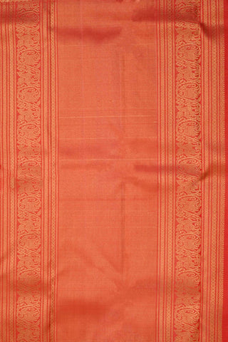 Red Kanchipuram Silk Saree in Vaira Oosi with Peacock Motifs