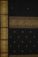 Black and Gold Kanchipuram Handloom Silk saree