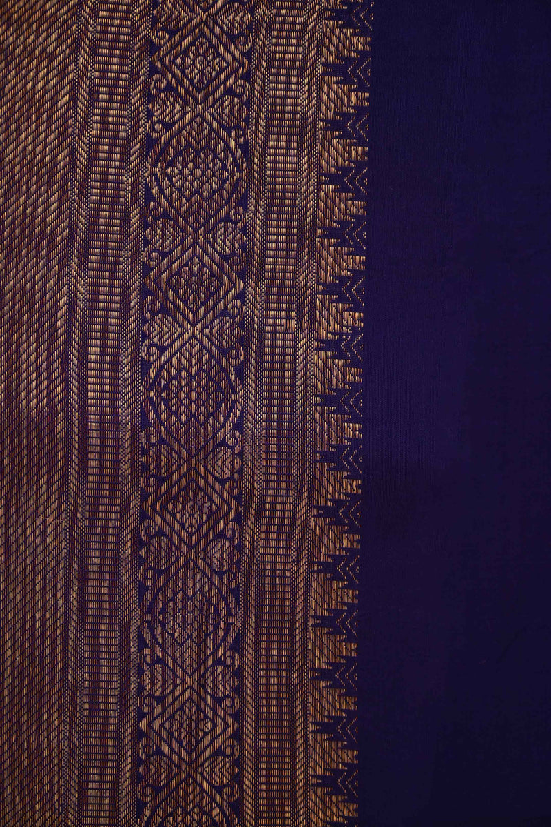 Fuchsia and Blue Kanchipuram Handloom Silk Saree