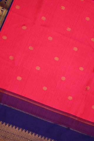 Fuchsia and Blue Kanchipuram Handloom Silk Saree