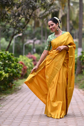 Yellow Kanchipuram Saree