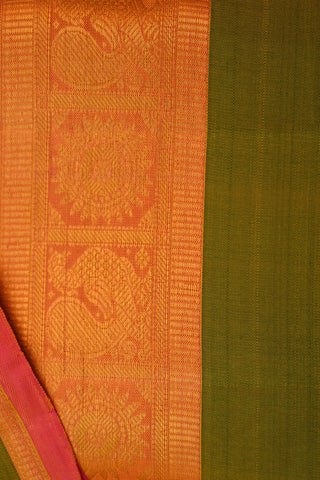 Yellow, Light Pink & Light Green Kanchipuram Handloom Silk Saree