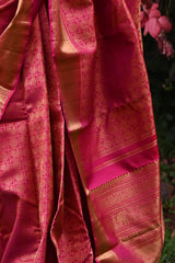 Rani Pink Kanchipuram Handloom Silk saree