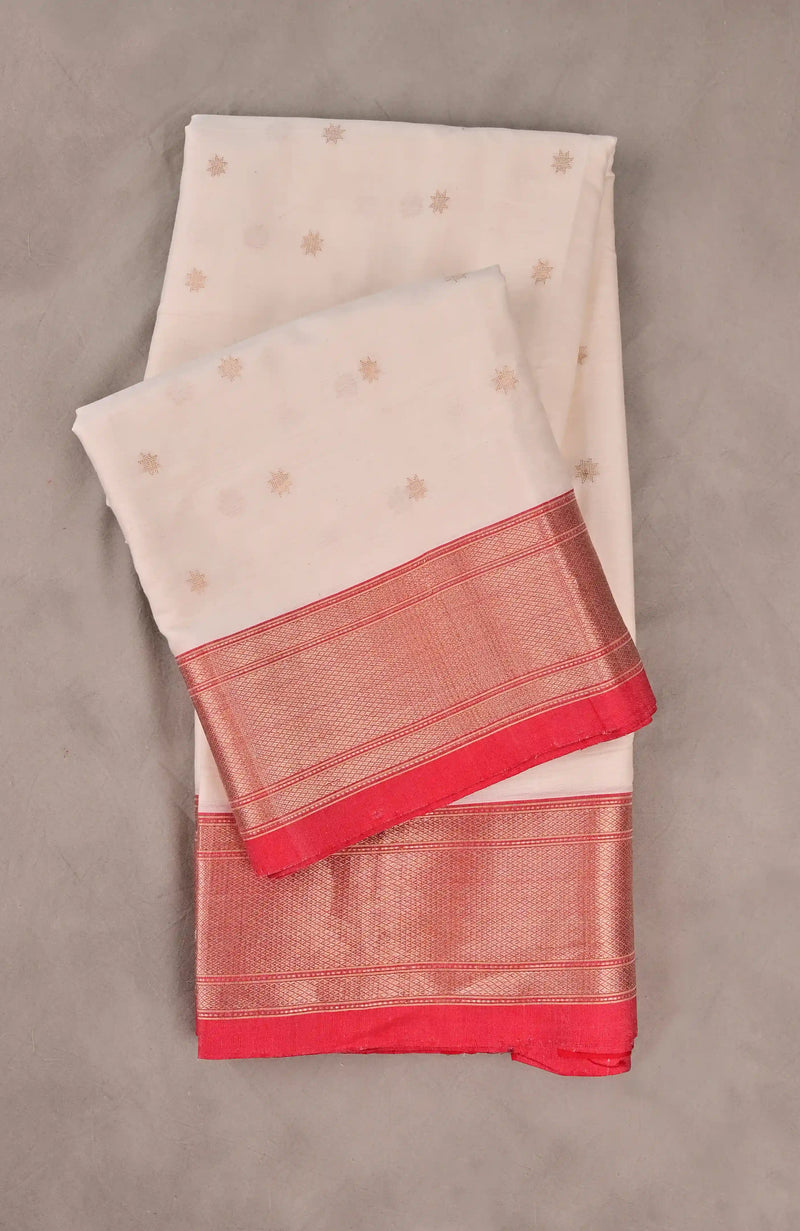 White Paithani Cotton Saree