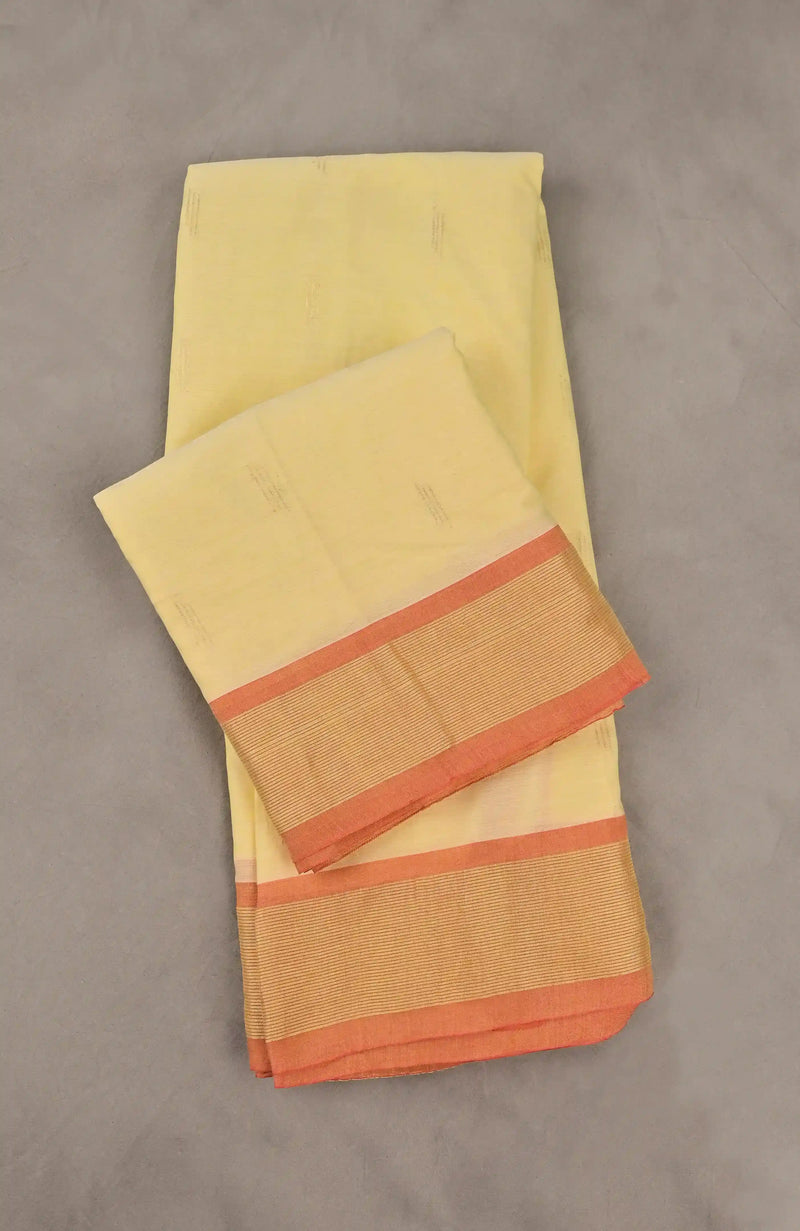 Yellow-Cream Paithani Cotton Saree