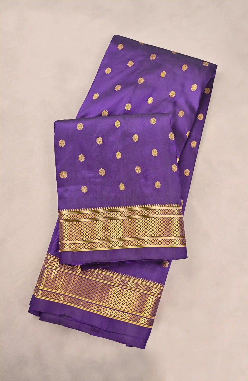 Deep Violet Paithani Pure Silk Saree