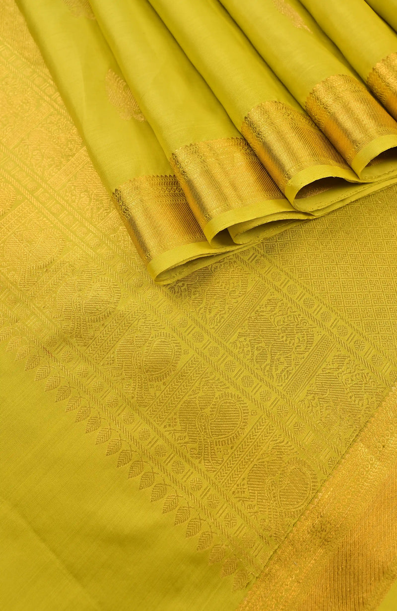 Lemon Green Kanchipuram Saree