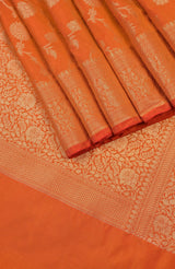 Rust Banarasi Blended Saree