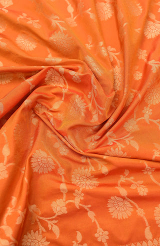 Rust Banarasi Blended Saree