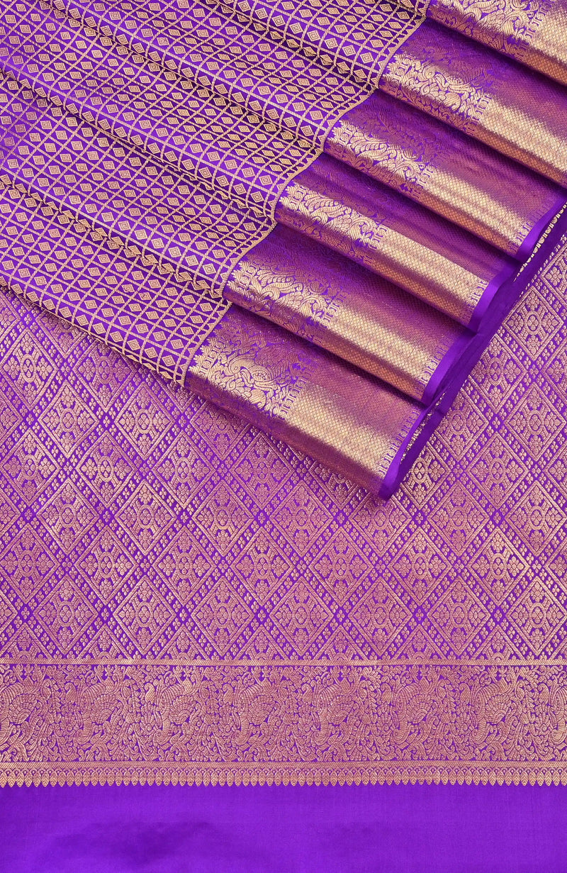 Purple Kanchipuram Silk Saree