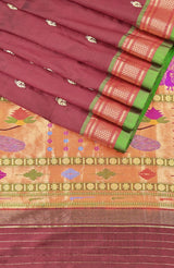 Wine Paithani Saree