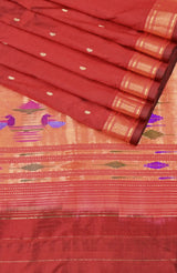 Maroon Paithani Pure Silk Saree