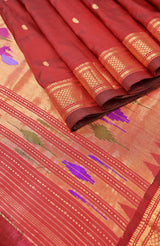 Maroon Paithani Pure Silk Saree