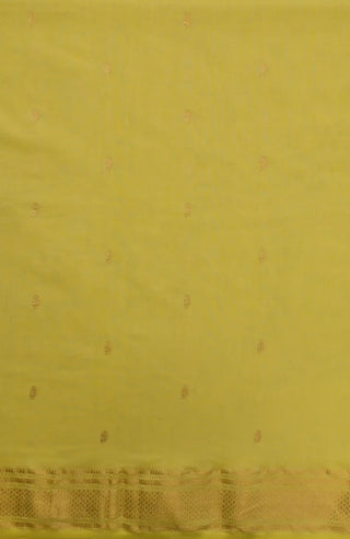 Lemon Yellow Paithani Cotton Saree