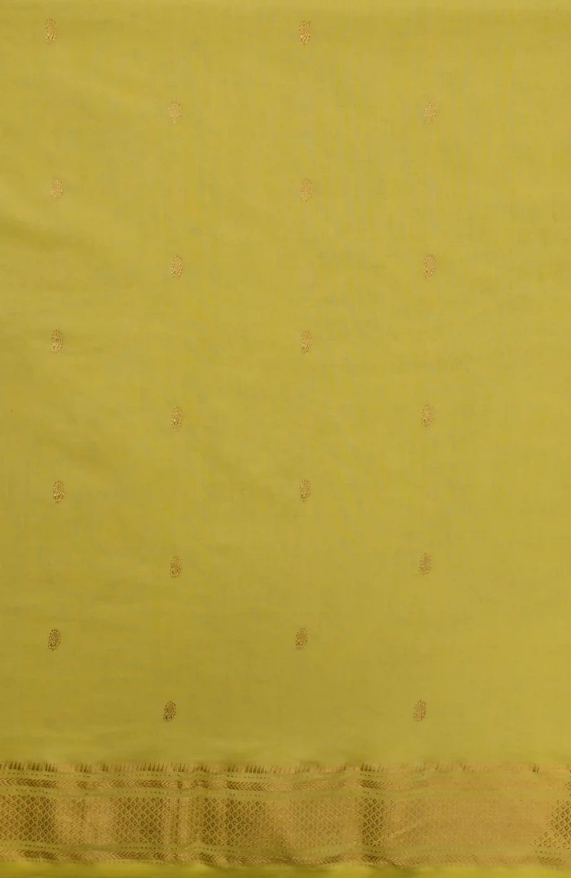 Lemon Yellow Paithani Cotton Saree