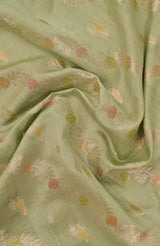 Light Green Soft Banarasi Saree