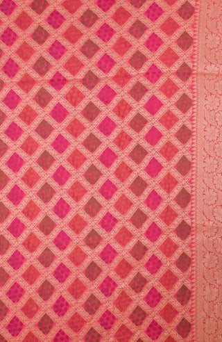 Pink Banarasi Chiffon Silk Saree